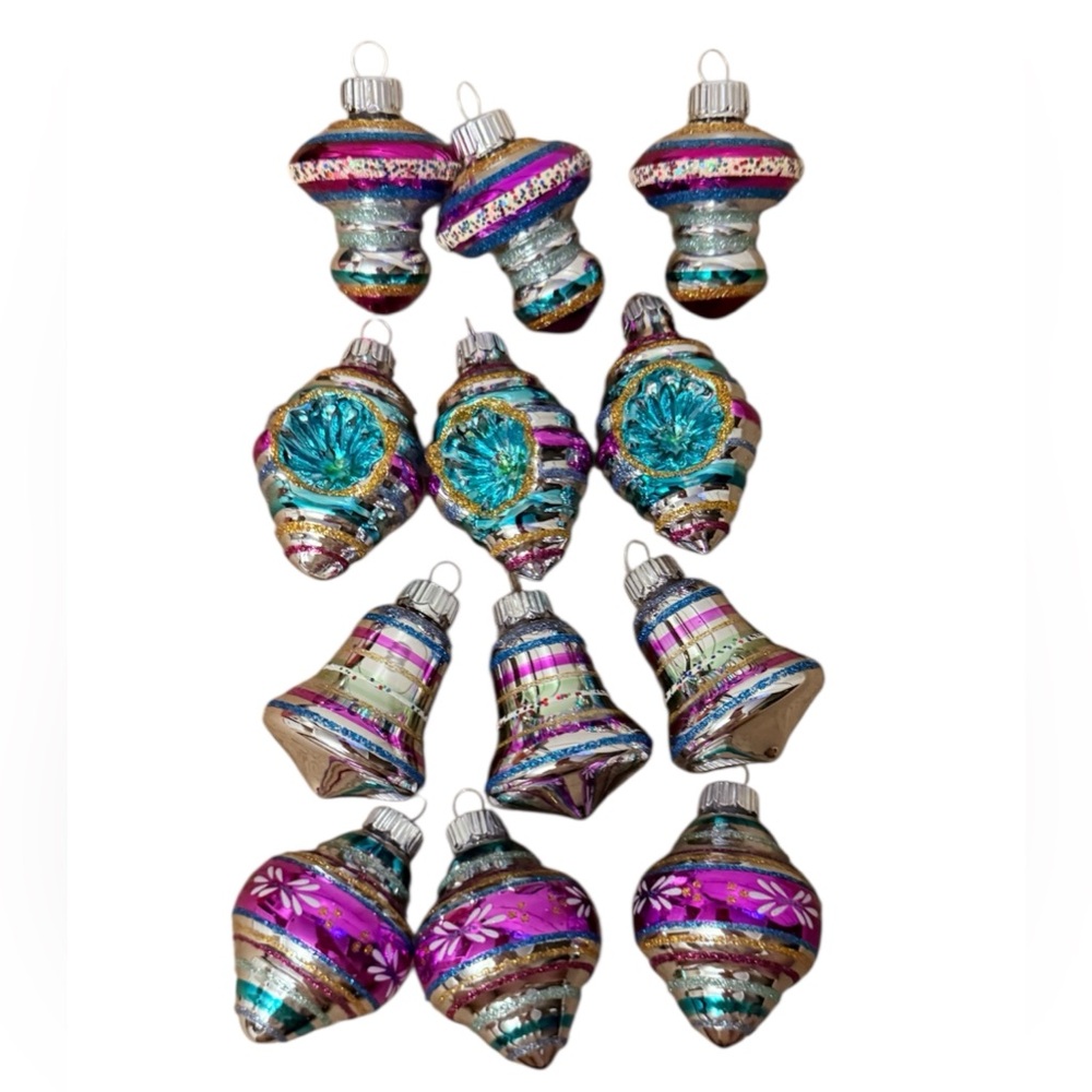 12 Shiny Brite Ornaments Set